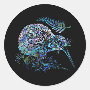 NEW ZEALAND KIWI PAUA RUNDER AUFKLEBER