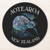 NEW ZEALAND KIWI PAUA RUNDER PAPPUNTERSETZER (Vorderseite)