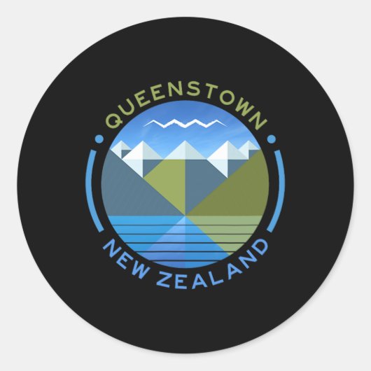 New Zealand Kiwi Queenstown  Runder Aufkleber (Vorderseite)