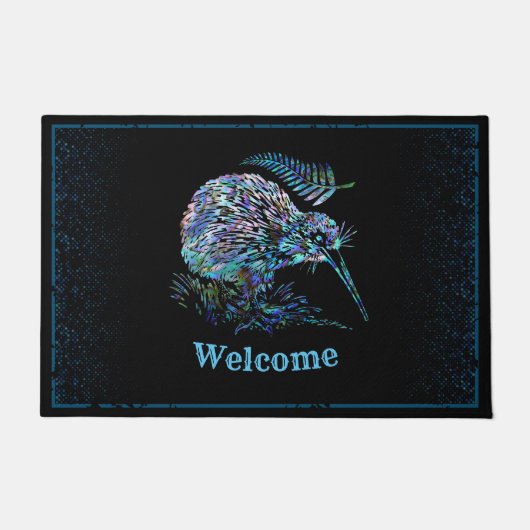 NEW ZEALAND KIWI UND FERN PAUA DOORMAT FUßMATTE (Vorderseite)