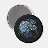 NEW ZEALAND KIWI UND FERN PAUA MAGNET (Vorderseite/Rückseite)