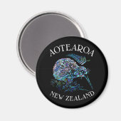 NEW ZEALAND KIWI UND FERN PAUA MAGNET (Vorderseite/Rückseite)