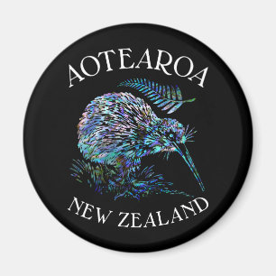 NEW ZEALAND KIWI UND FERN PAUA MAGNET