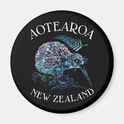 NEW ZEALAND KIWI UND FERN PAUA MAGNET (Vorne)