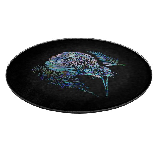 NEW ZEALAND KIWI UND FERN PAUA SCHNEIDEBRETT (Ecke)