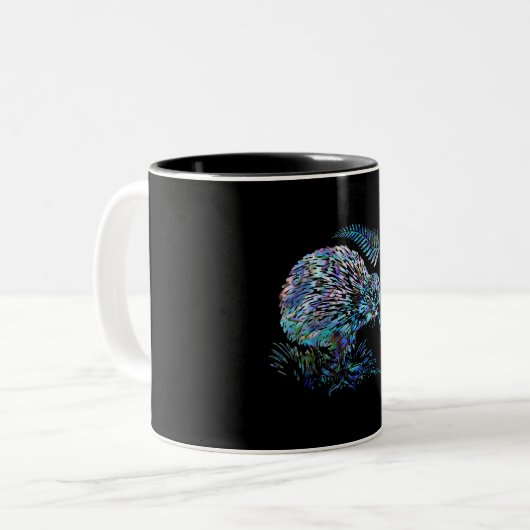 NEW ZEALAND KIWI UND FERN PAUA ZWEIFARBIGE TASSE (Vorderseite Links)