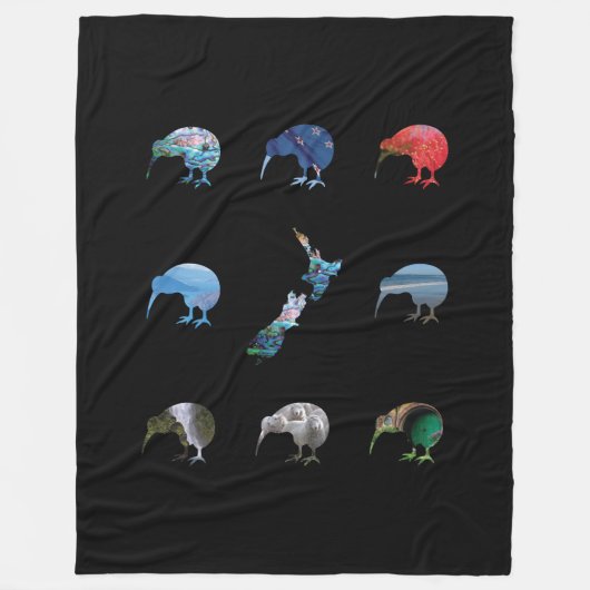 NEW ZEALAND KIWIS FLEECEDECKE (Vorderseite)