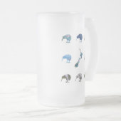 NEW ZEALAND KIWIS MATTGLAS BIERGLAS (VorderseiteRechts)