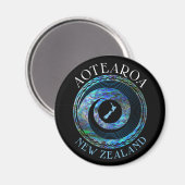 NEW ZEALAND KORU MAP PAUA MAGNET (Vorderseite/Rückseite)