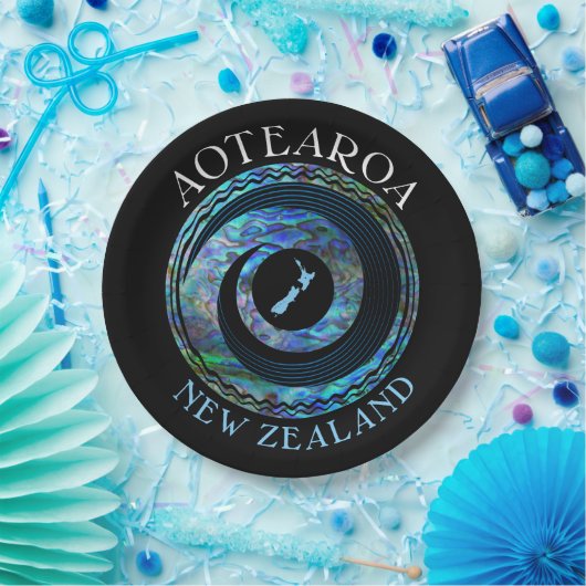 NEW ZEALAND KORU MAP PAUA PAPPTELLER (Party)