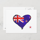 New Zealand Liebe Herzenflagge Geschenke Postkarte (Vorne/Hinten)
