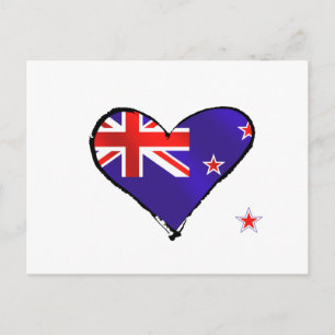 New Zealand Liebe Herzenflagge Geschenke Postkarte
