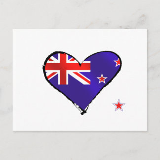 New Zealand Liebe Herzenflagge Geschenke Postkarte