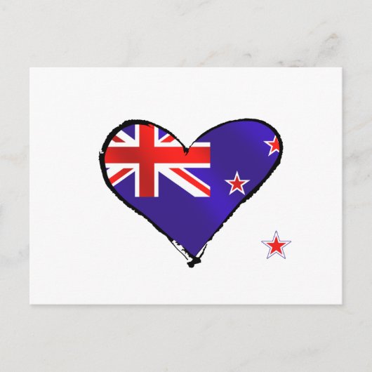 New Zealand Liebe Herzenflagge Geschenke Postkarte (Vorderseite)