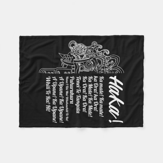 New Zealand Maori Haka - Ka Mate Rugby Tee Fleecedecke (Vorderseite (Horizontal))