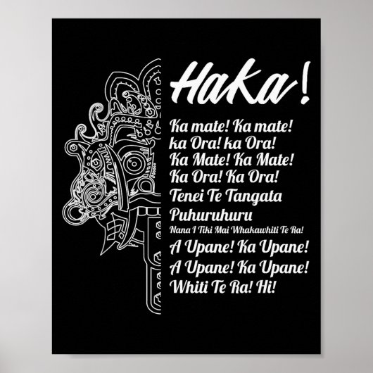 New Zealand Maori Haka - Ka Mate Rugby Tee Poster (Vorne)