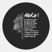 New Zealand Maori Haka - Ka Mate Rugby Tee Runder Aufkleber (Vorderseite)