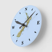 New Zealand Map Clock Runde Wanduhr (Winkel)