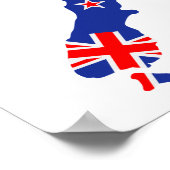 New Zealand map flag Poster (Ecke)
