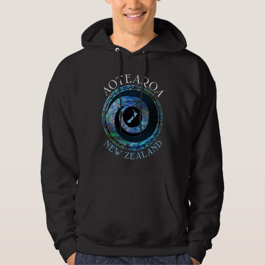 NEW ZEALAND MAP KORU PAUA HOODIE (Vorderseite)