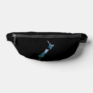 NEW ZEALAND MAP PAUA BAUCHTASCHE