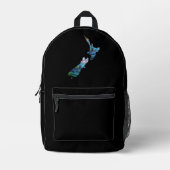 NEW ZEALAND MAP PAUA BEDRUCKTER RUCKSACK (Vorderseite)