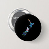 NEW ZEALAND MAP PAUA BUTTON (Vorne & Hinten)