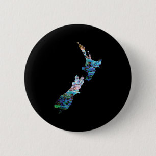 NEW ZEALAND MAP PAUA BUTTON