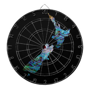 NEW ZEALAND MAP PAUA DARTBOARD DARTSCHEIBE
