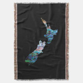 NEW ZEALAND MAP PAUA DECKE (Vorderseite Vertikal)
