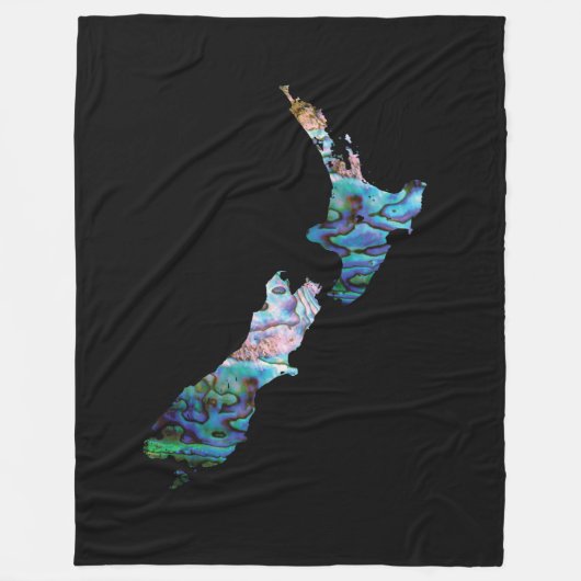 NEW ZEALAND MAP PAUA FLEECEDECKE (Vorderseite)