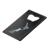 NEW ZEALAND MAP PAUA GELDBEUTEL FLASCHENÖFFNER (Rückseite Schrägansicht)