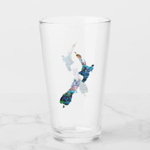 NEW ZEALAND MAP PAUA GLAS