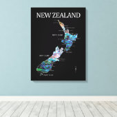 NEW ZEALAND MAP PAUA LEINWANDDRUCK (Insitu (Holzboden))