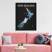 NEW ZEALAND MAP PAUA LEINWANDDRUCK (Insitu (Wohnzimmer))