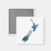 NEW ZEALAND MAP PAUA MAGNET WHITE (Vorderseite/Rückseite)