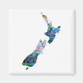 NEW ZEALAND MAP PAUA MAGNET WHITE (Vorne)