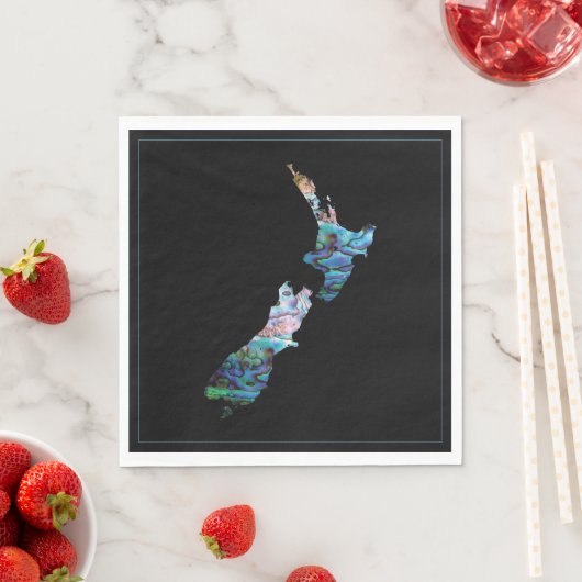 NEW ZEALAND MAP PAUA NAPKIN SERVIETTE (Beispiel)