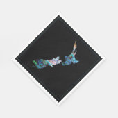 NEW ZEALAND MAP PAUA NAPKIN SERVIETTE (Ecke)