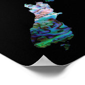 NEW ZEALAND MAP PAUA POSTER (Ecke)