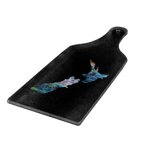 NEW ZEALAND MAP PAUA SCHNEIDEBRETT