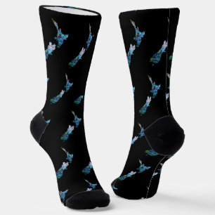 NEW ZEALAND MAP PAUA SOCKS SOCKEN