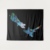 NEW ZEALAND MAP PAUA WANDTEPPICH (Vorderseite (Horizontal))