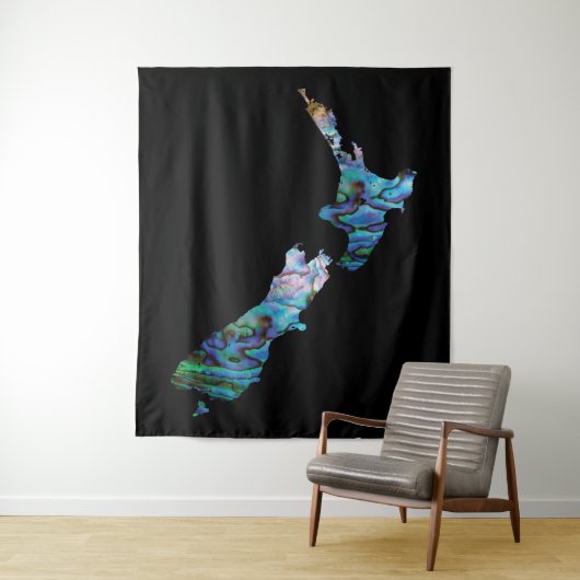 NEW ZEALAND MAP PAUA WANDTEPPICH (Beispiel)