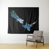 NEW ZEALAND MAP PAUA WANDTEPPICH (Beispiel (Horizontal))