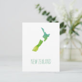 New Zealand Map Postkarte (Stehend Vorderseite)