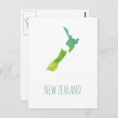New Zealand Map Postkarte (Vorne/Hinten)