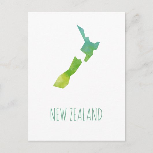 New Zealand Map Postkarte (Vorderseite)