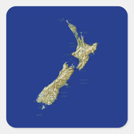 New Zealand Map Sticker (Vorderseite)