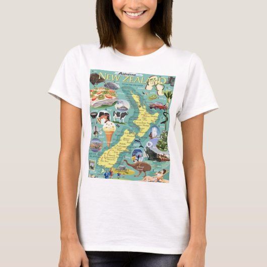 New Zealand Map T - Shirt (Vorderseite)
